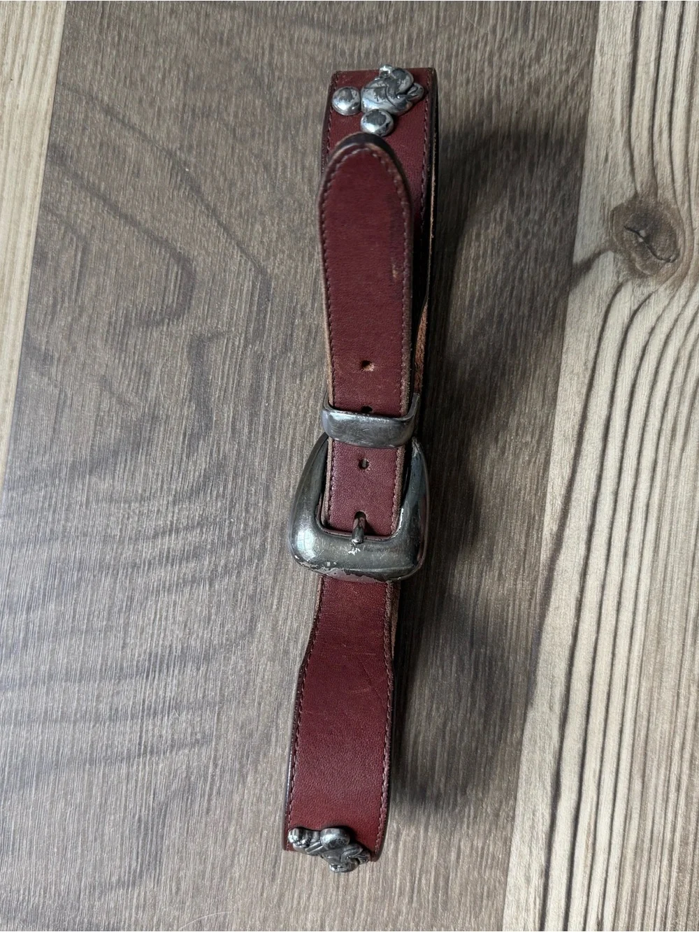 Vintage Brighton Disney Character Leather Belt Sz 22 90s Mickey Minnie